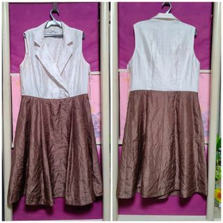 Dress barn brown/ivory blush dress