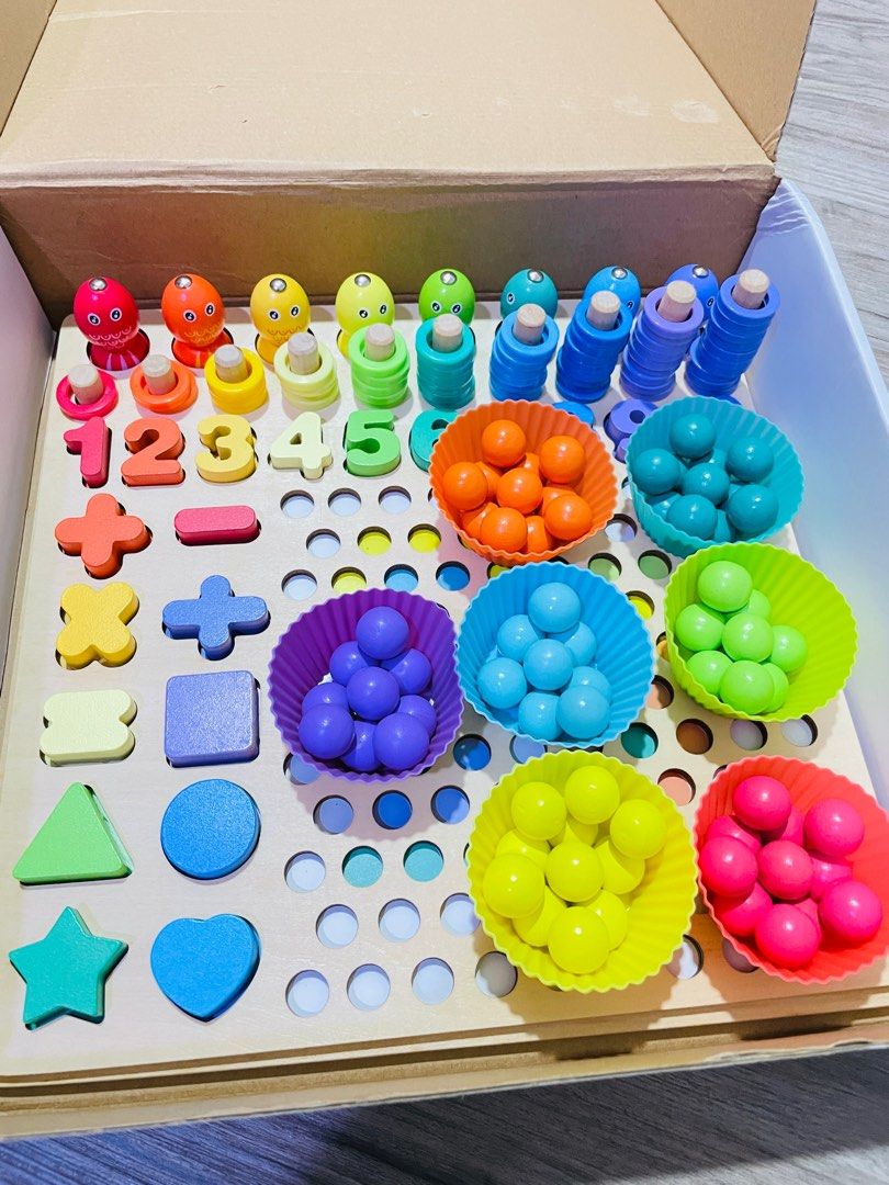 Educational Puzzle Board Kids Montessori Wooden Toy Hands Brain ...
