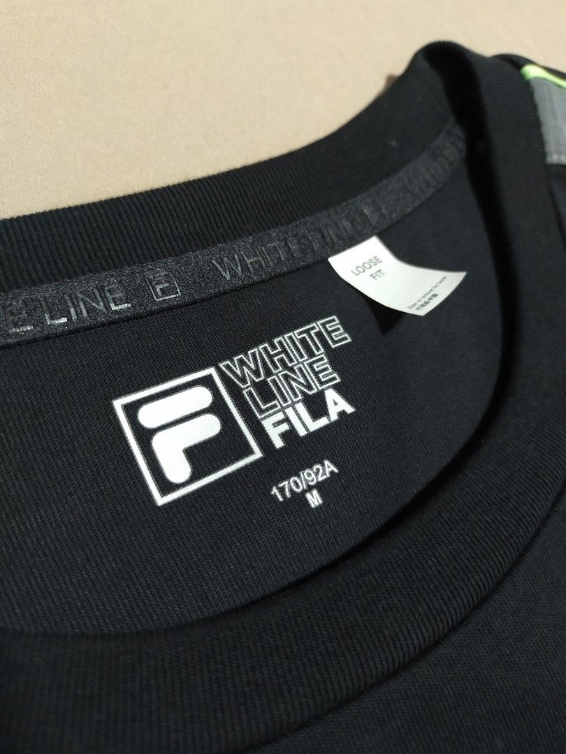 Fila white line shirt sales