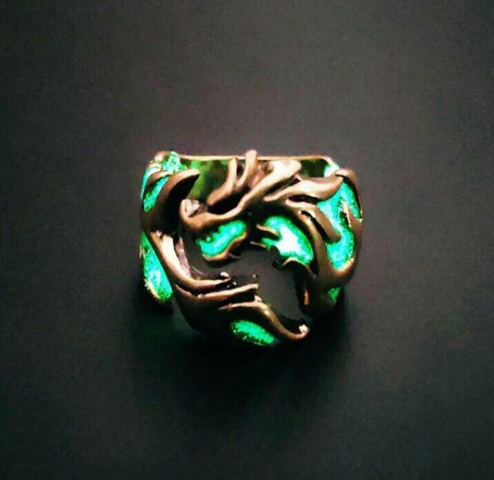 Glow in the dark bronze dragon ring 9cm Women s Fashion Jewelry