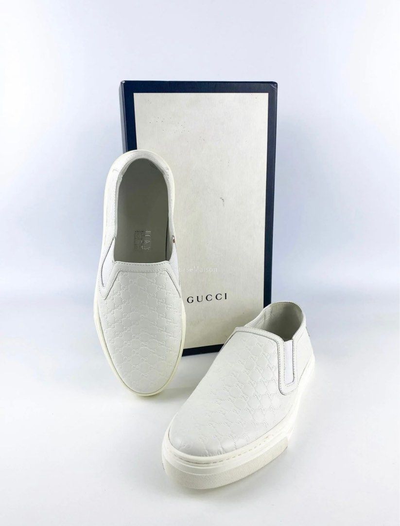 Gucci Microguccissima Leather Slip On Sneakers Size 36 EUR