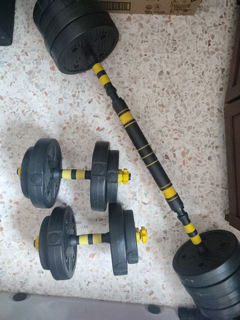 Gym bench weight set