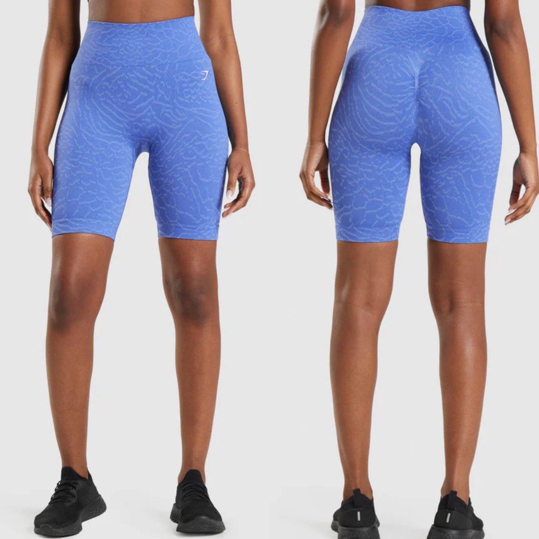 Gymshark Women's Adapt Animal Seamless Cycling Shorts JM3 Court Blue Medium  шорты и юбки V74059041 купить по выгодной цене в интернет-магазине   с доставкой