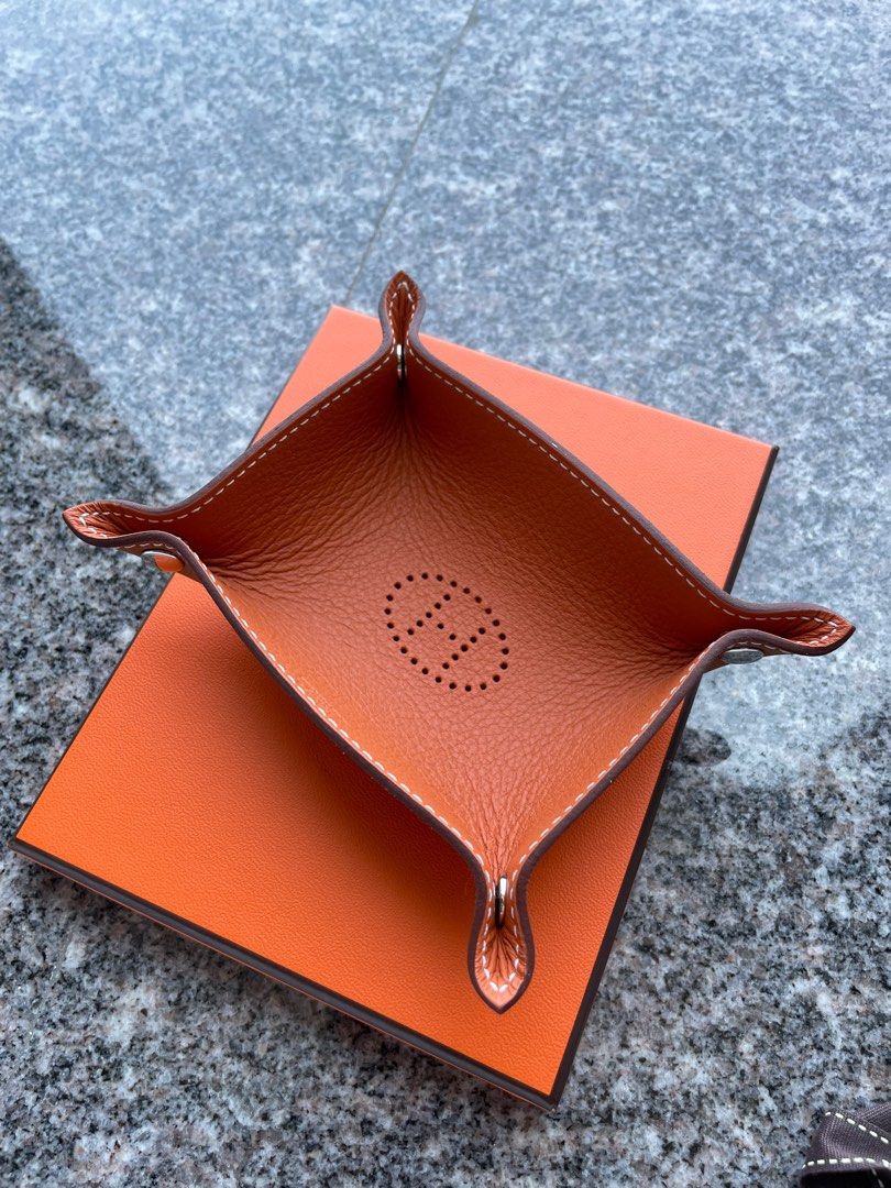 Hermes Change Tray Mises Et Relances Mini Bi-Color Orange / Fauve