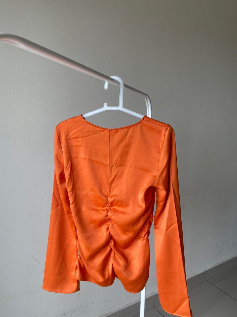 H&m orange blouse discount