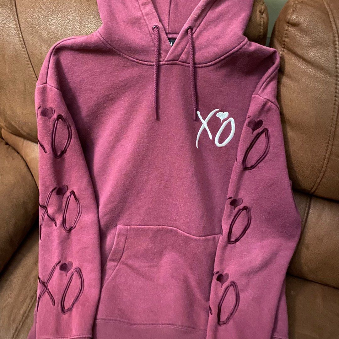 H&m the weeknd outlet burgundy hoodie