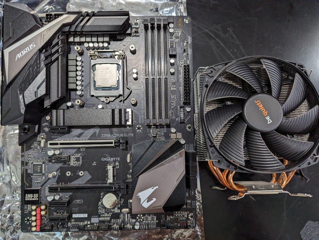 i7 8700 + Gigabyte z390 aorus elite + be quiet cpu cooler