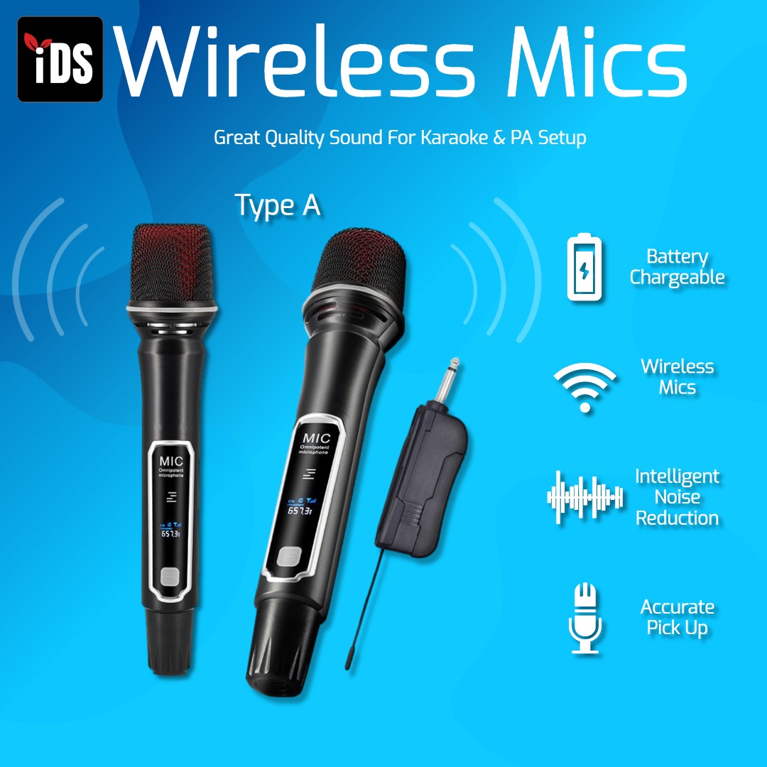 [iDS] Professional UHF Wireless Microphone Rechargeable Battery 18650