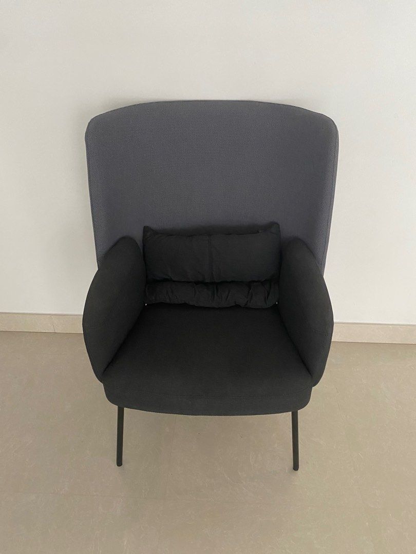 IKEA BINGSTA HighBack Armchair Dark Blue/Grey, Furniture & Home