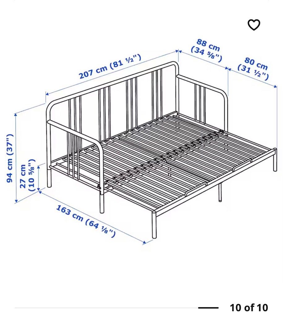 Ikea Fyresdal day bed with 2 mettresses, Furniture & Home Living