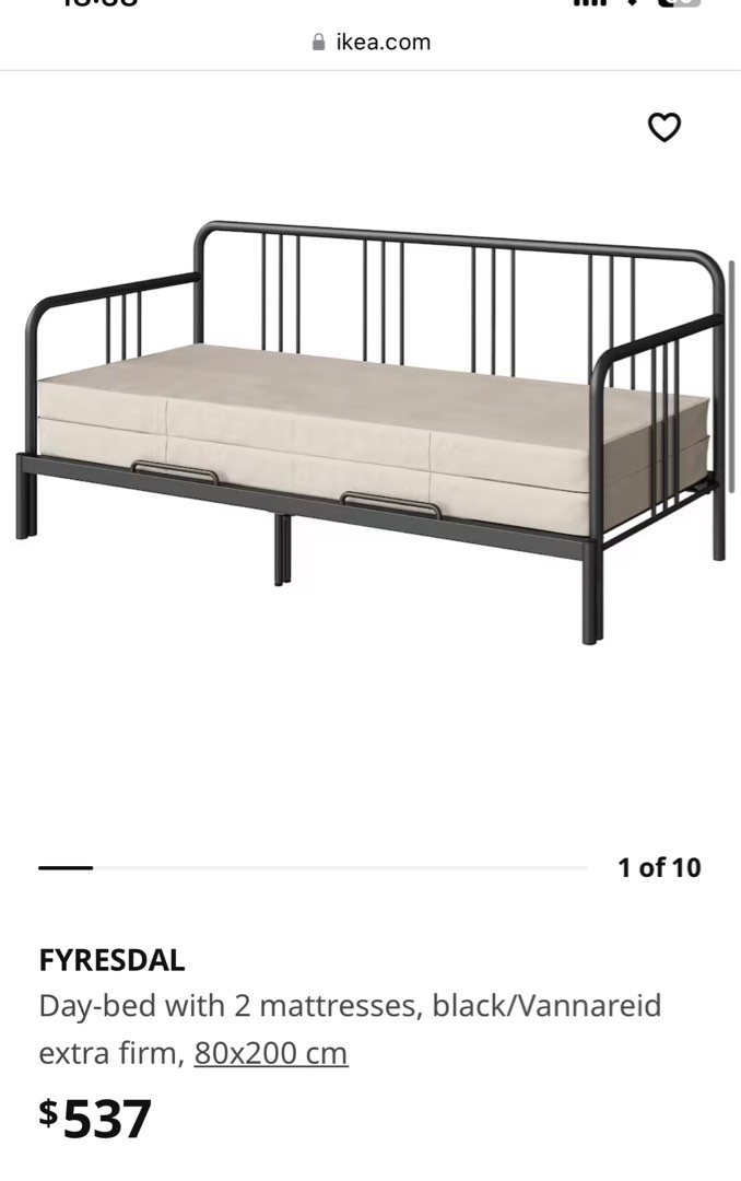 Ikea Fyresdal day bed with 2 mettresses, Furniture & Home Living