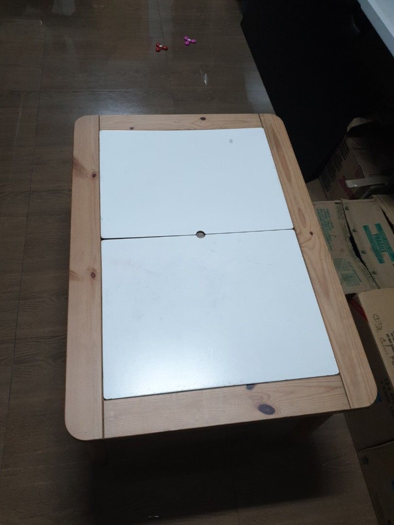 Ikea Flisat sensory table with 2 trofast bins and 2 mammut stools