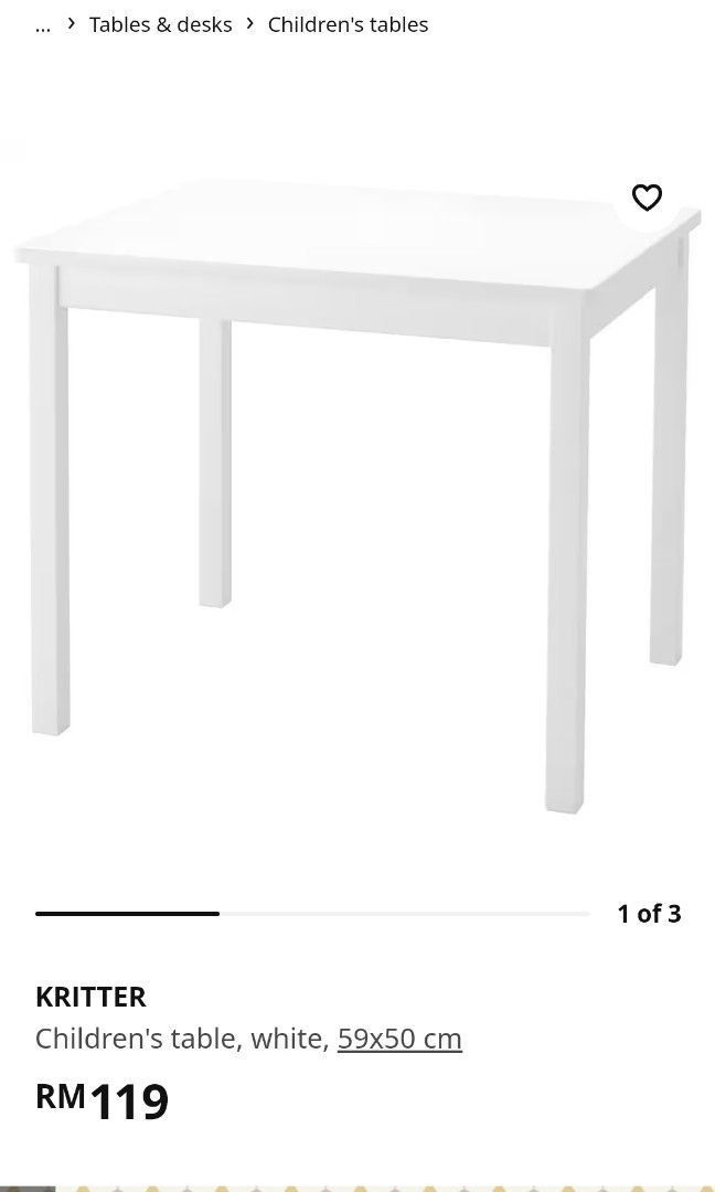 Ikea Kritter Kids table and chairs, Babies & Kids, Baby Nursery & Kids