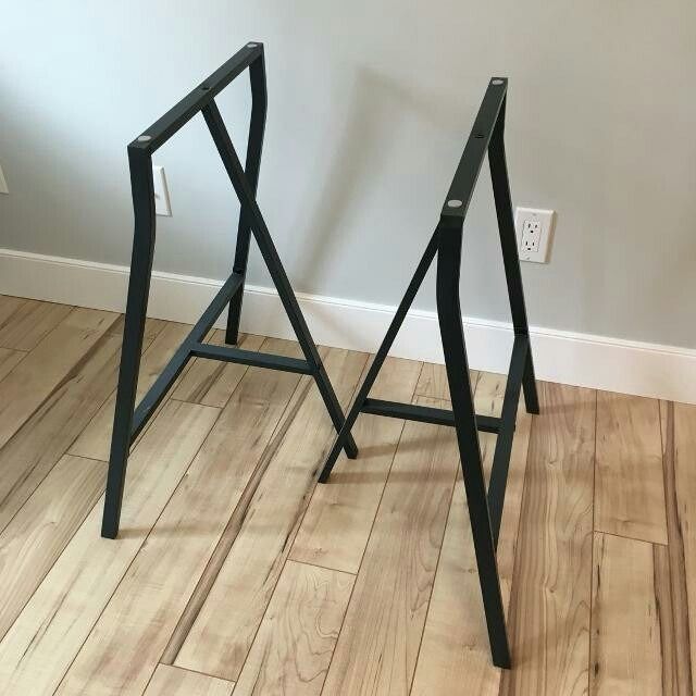 IKEA Lerberg Trestle Table Leg Dark Gret (1 pair), Furniture & Home