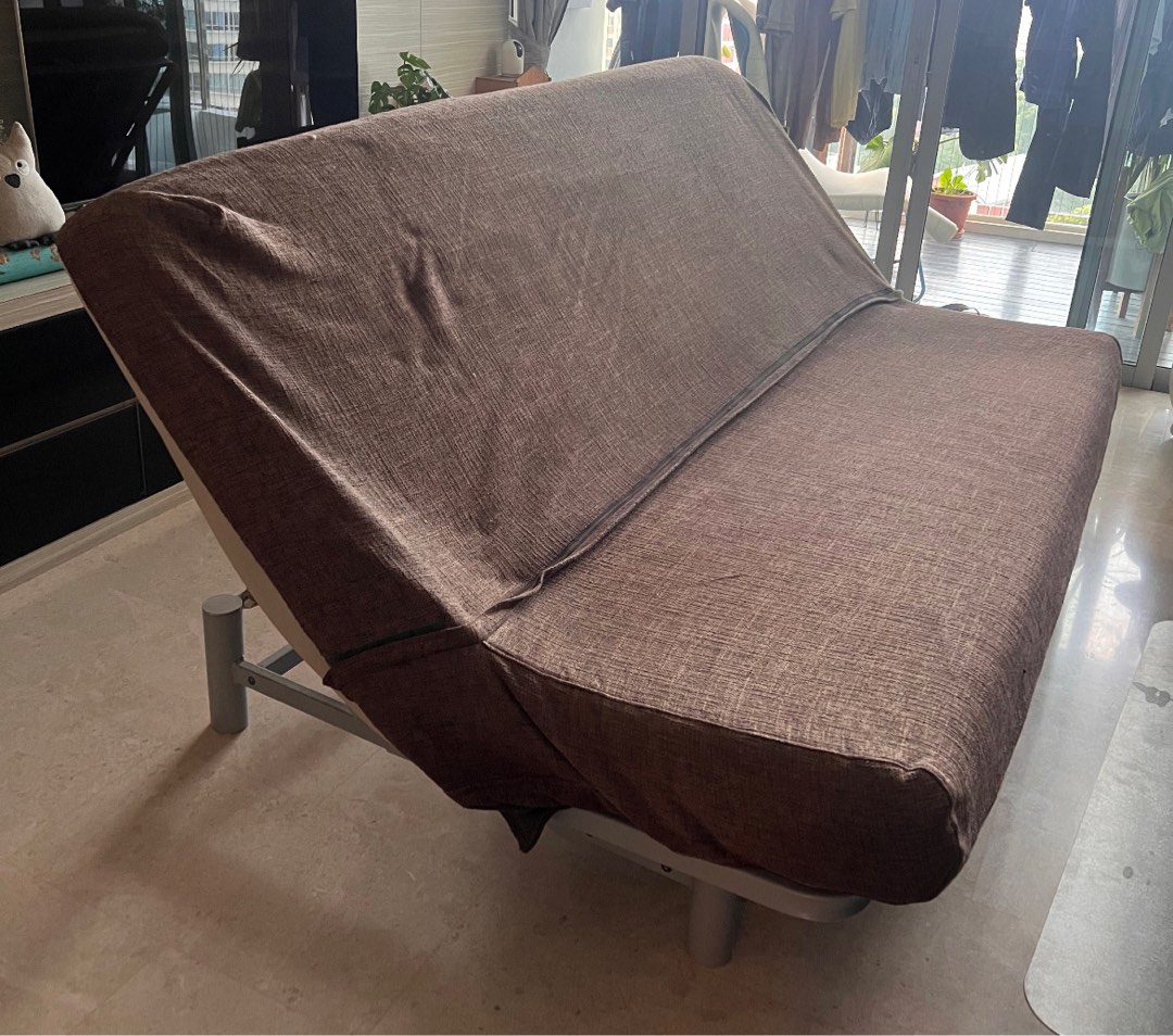 IKEA sofa bed queen size brown, Furniture & Home Living, Furniture