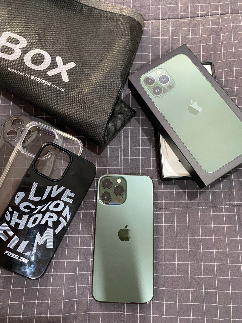 Iphone 13 Pro Max Midnight green, Telepon Seluler & Tablet, iPhone, iPhone 13 Series di Carousell