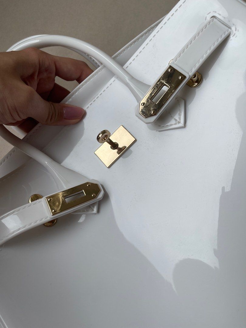 Jelly bag 30cm white GHW Women s Fashion Bags Wallets Tote