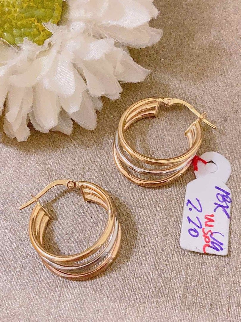 Tri color hoop earrings best sale