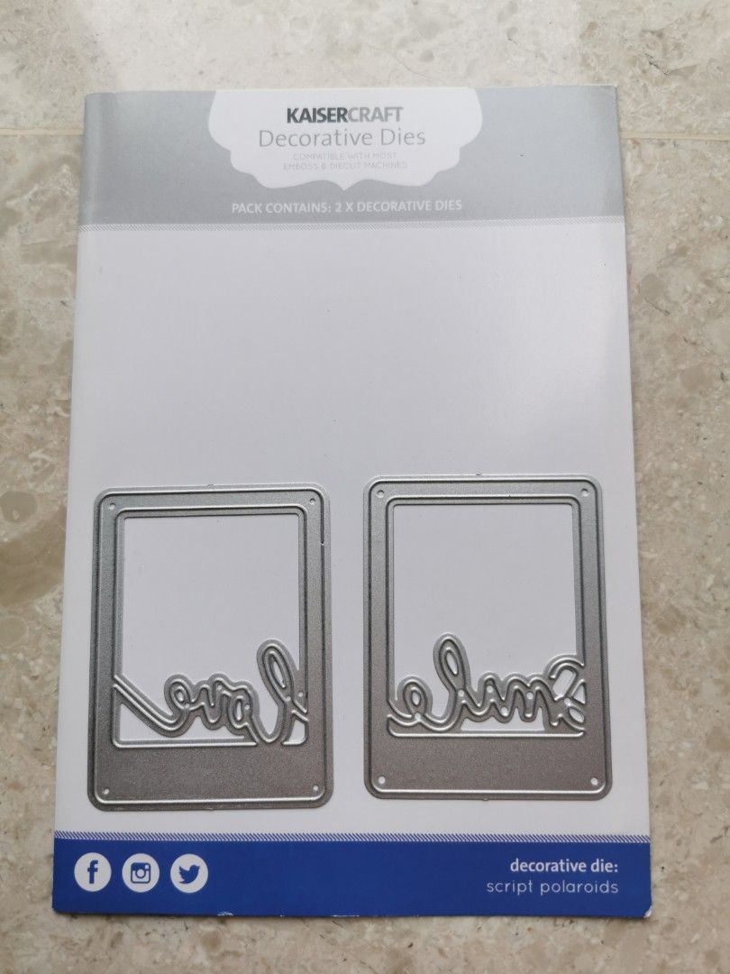 Kaiser Craft Dies Script Polaroid, Hobbies & Toys, Stationery & Craft