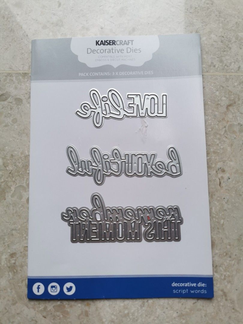 Kaiser Craft Dies Script Words, Hobbies & Toys, Stationery & Craft