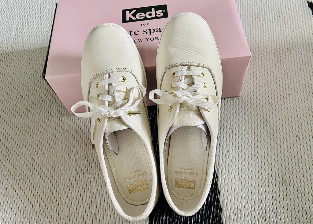 Keds Kate Spade Champion Cream Leather Women s Fashion Footwear