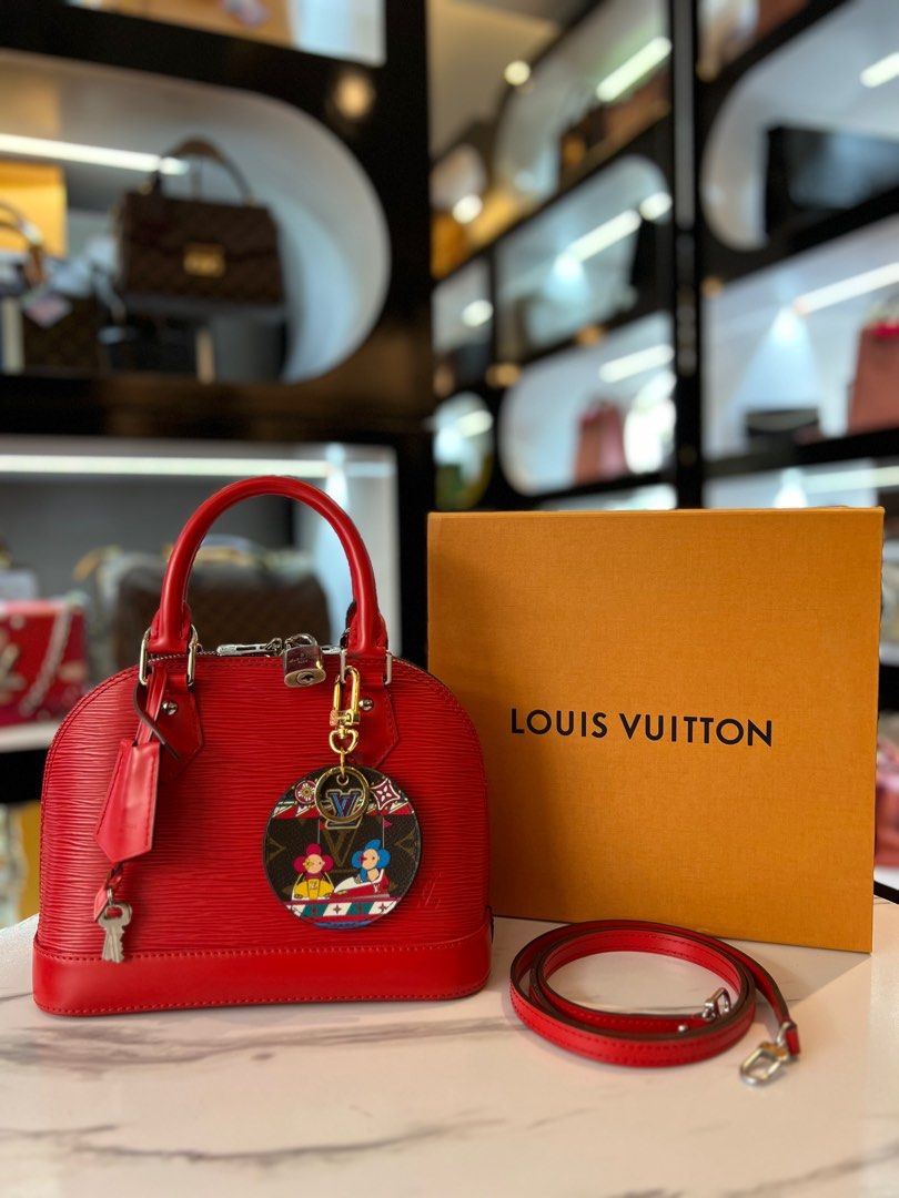 Red Louis Vuitton Epi Alma BB Satchel