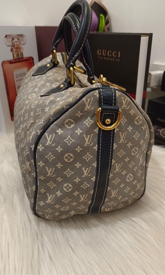 Louis Vuitton Grey Monogram Mini Lin Speedy Bandouliere 30 Boston