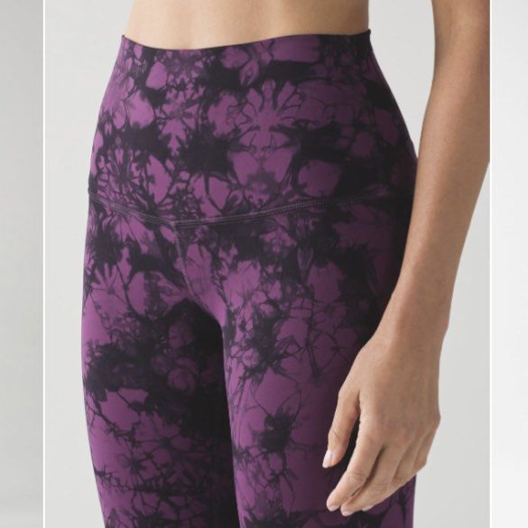 LULULEMON Wunder Under Crop High rise Shibori Darkest Magenta