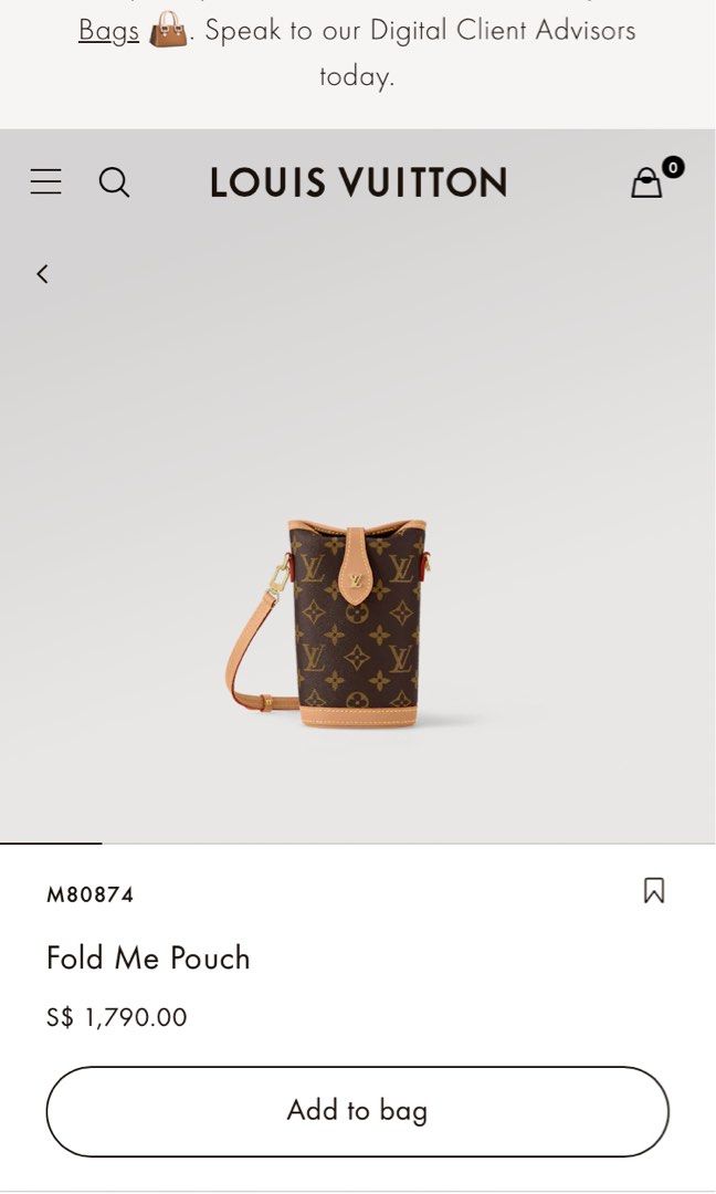 Louis Vuitton Fold me pouch (M80874) in 2023