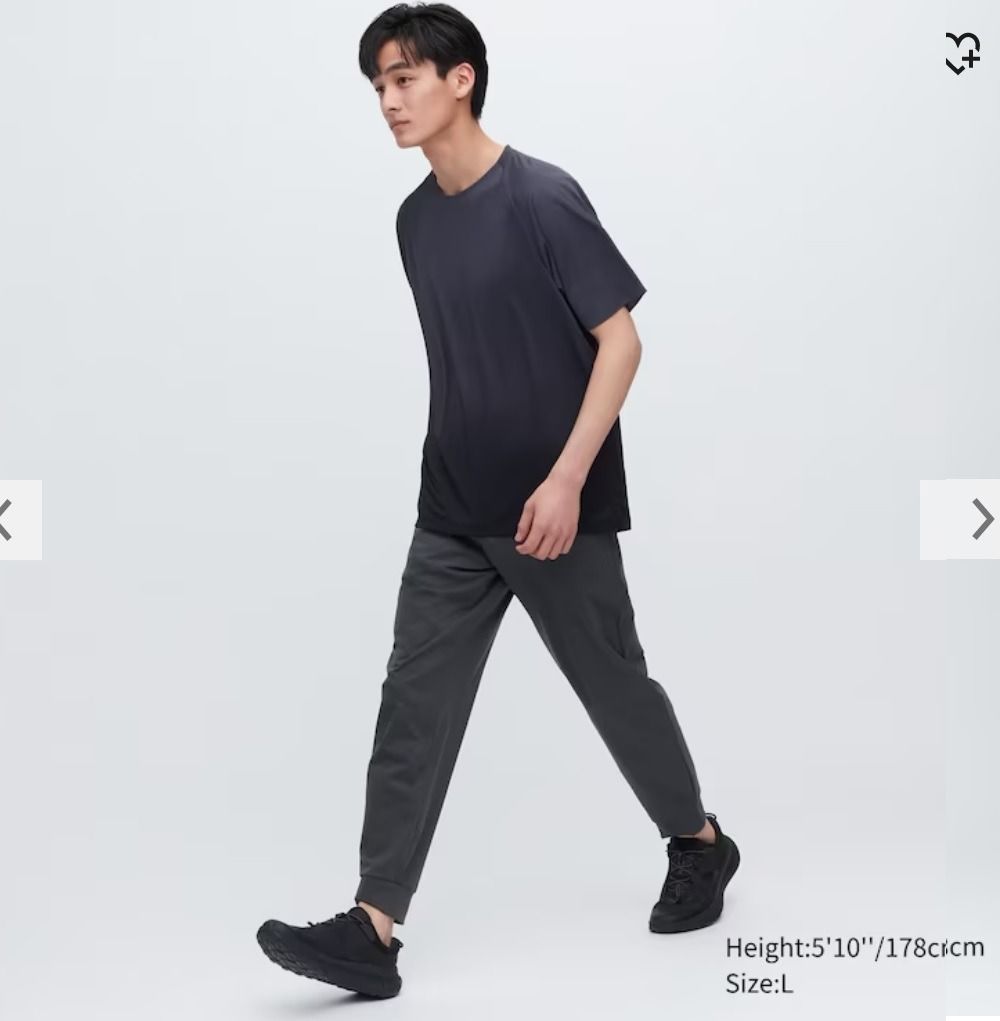 M] Uniqlo Ultra Stretch DRY-EX Jogger Pants - Black, Men's Fashion