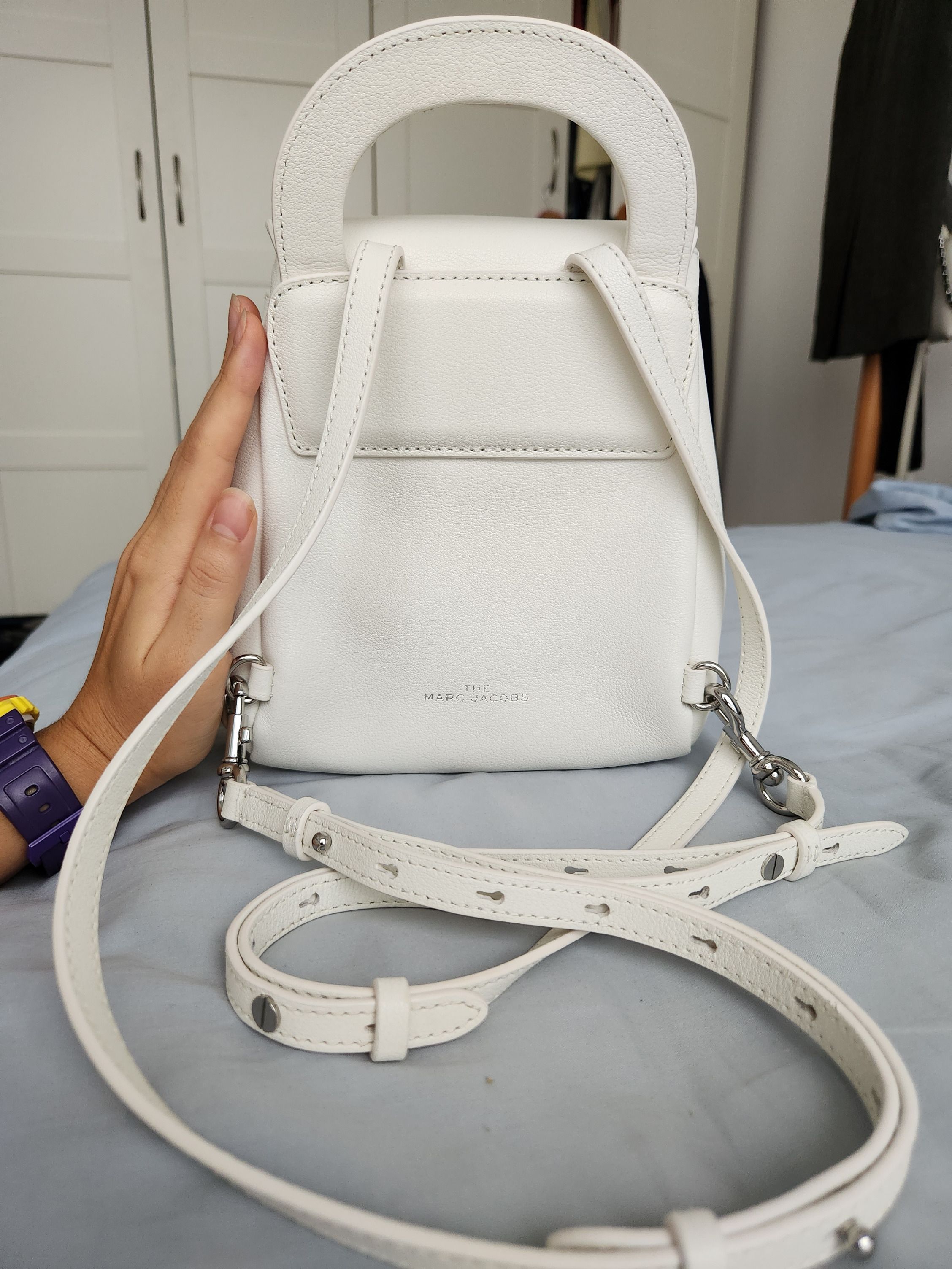 Marc jacobs white backpack sale