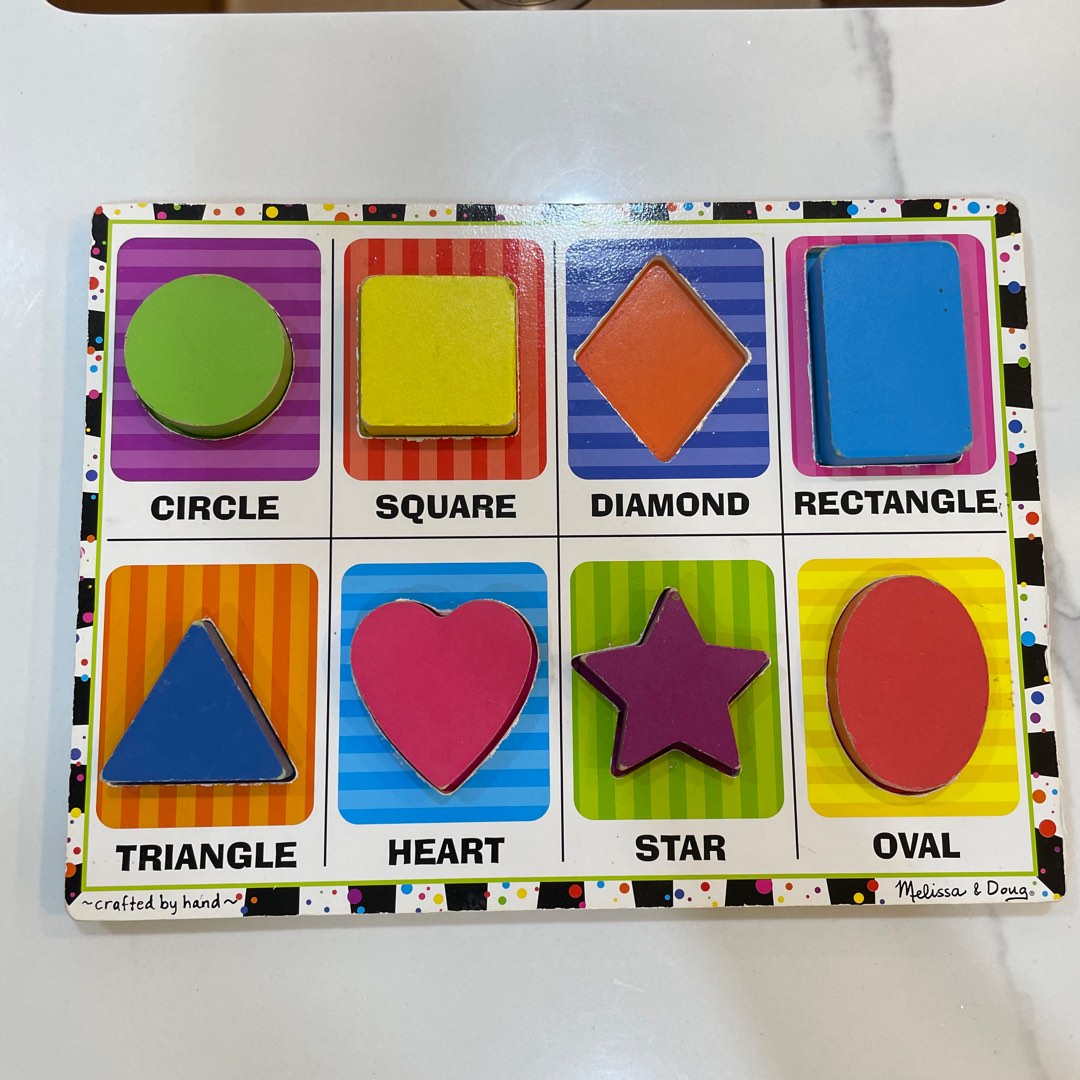 Melissa and Doug shapes puzzle, Babies & Kids, Infant Playtime on Carousell