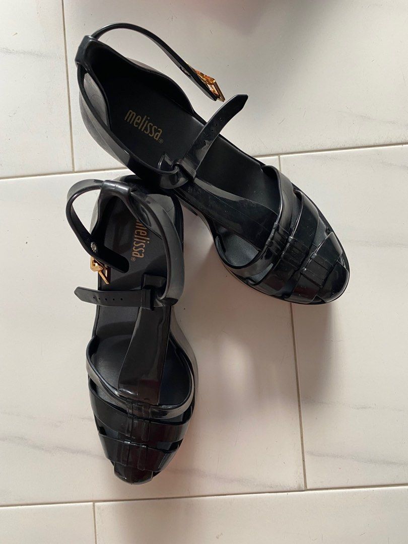 Heeled jelly top shoes primark