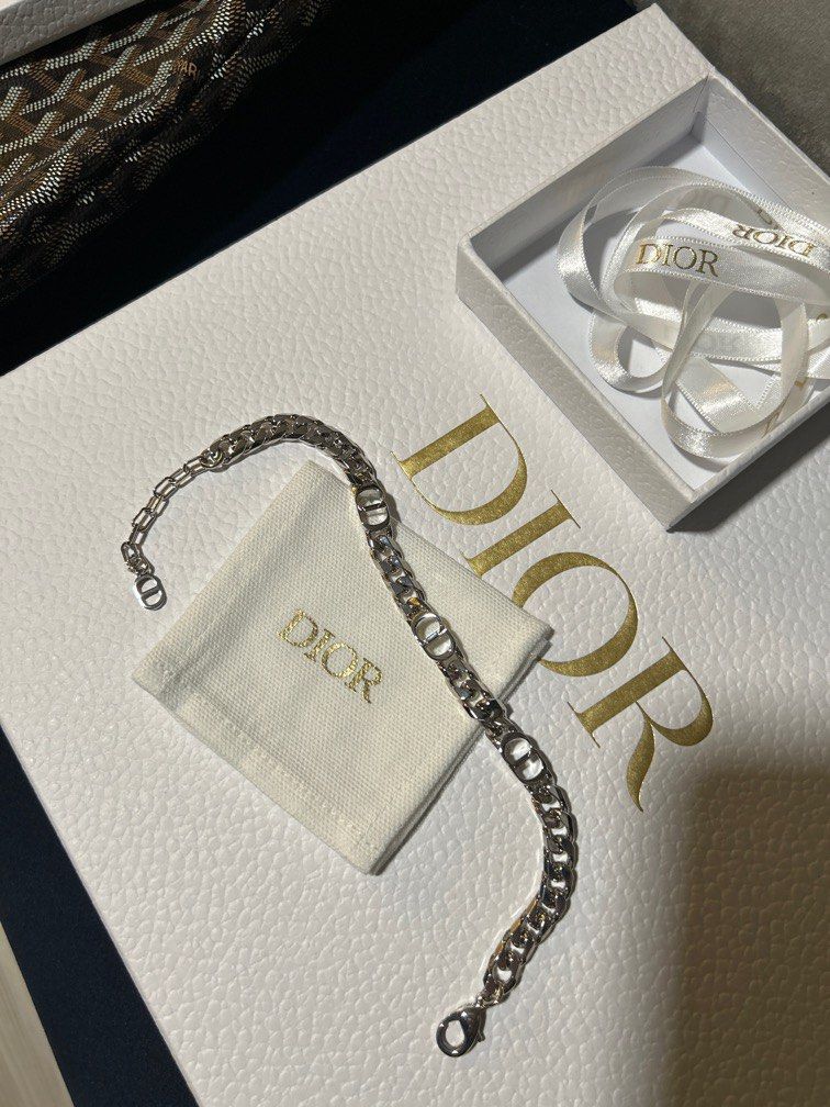 Dior - CD Icon Thin Chain Link Bracelet Silver-finish Brass - Men