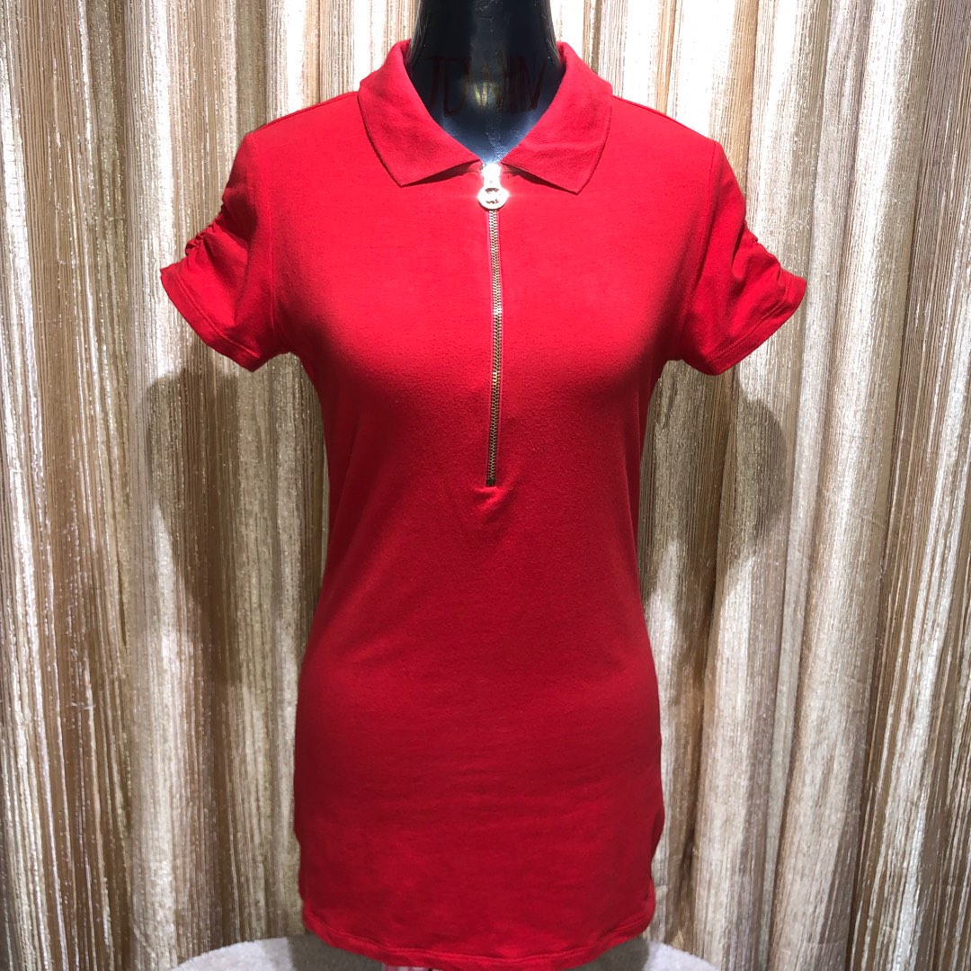 Michael kors polo on sale womens red