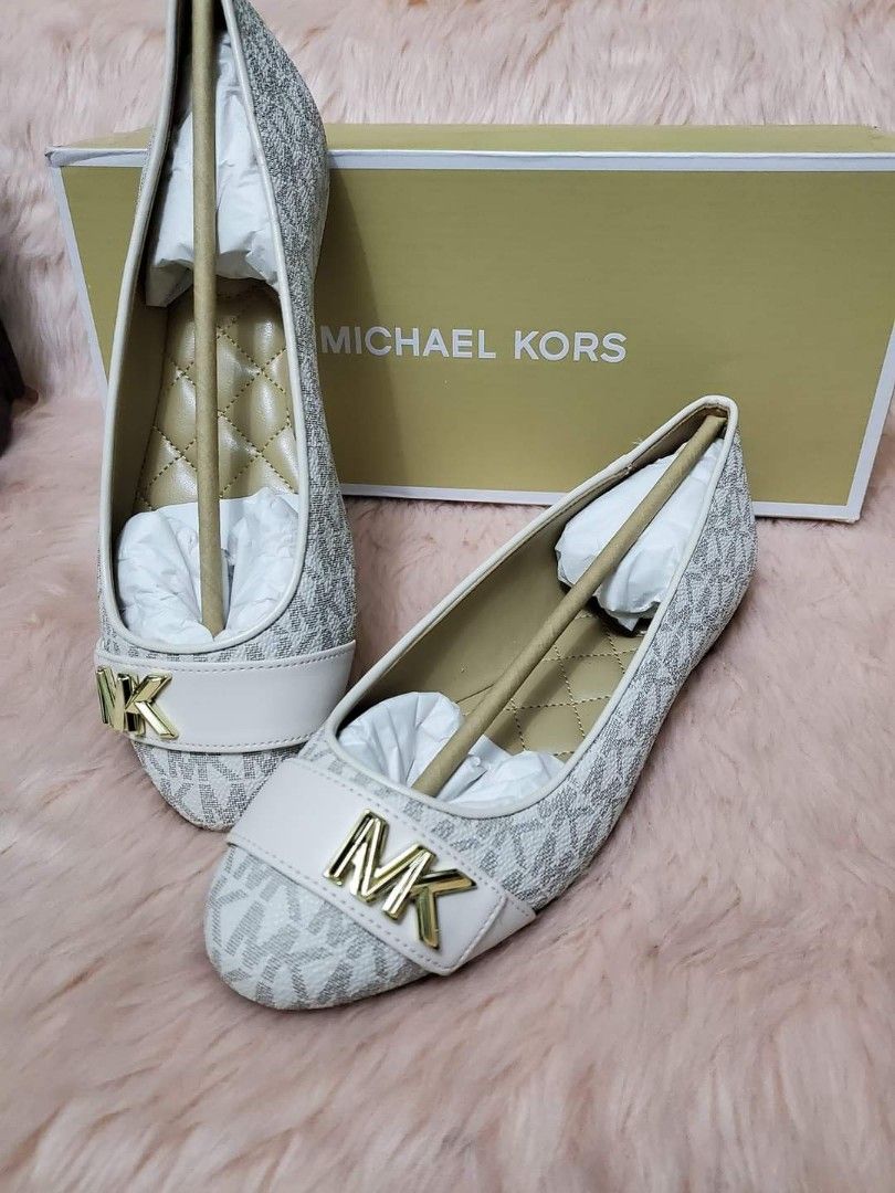Michael kors silver ballet flats hot sale
