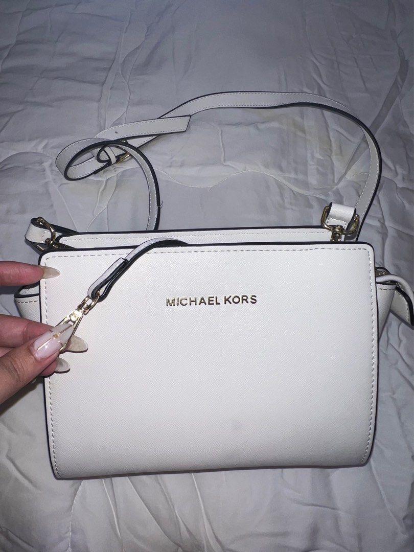 Mk white sling 2025 bag
