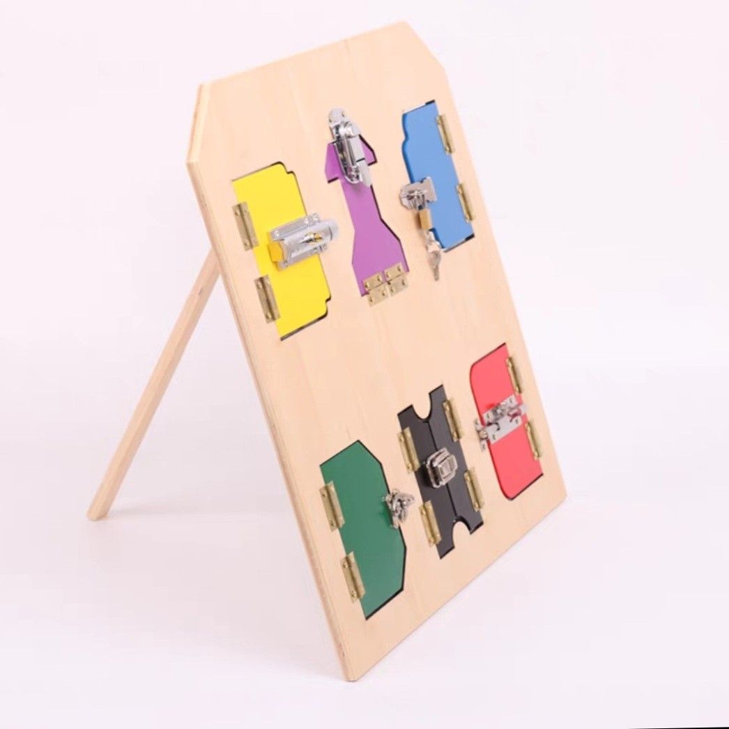 Montessori wooden latch board, Babies & Kids, Infant Playtime on Carousell
