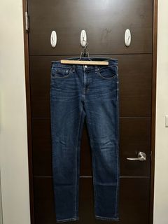 Muji無印良品丹寧窄版刷色牛仔褲(32腰)