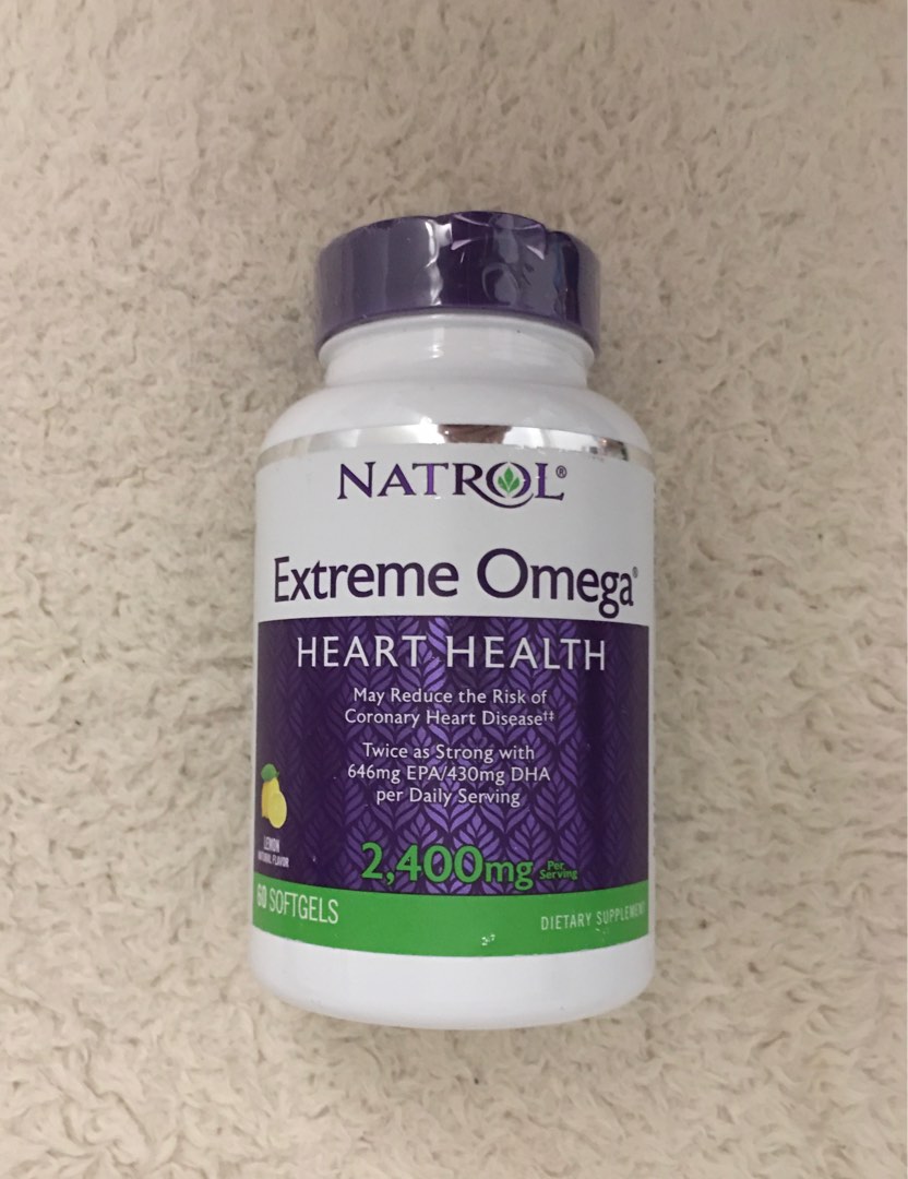 Natrol Extreme Omega 2400mg 60 softgels with Vitamin E Heart Health Twice as strong as regular ones 3 E 60