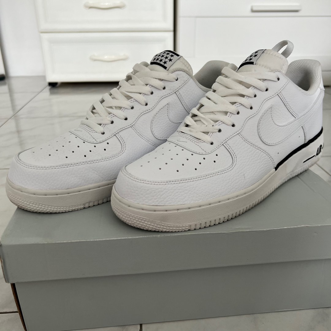 Nike air force 1 07 white and obsidian Men s Fashion Footwear