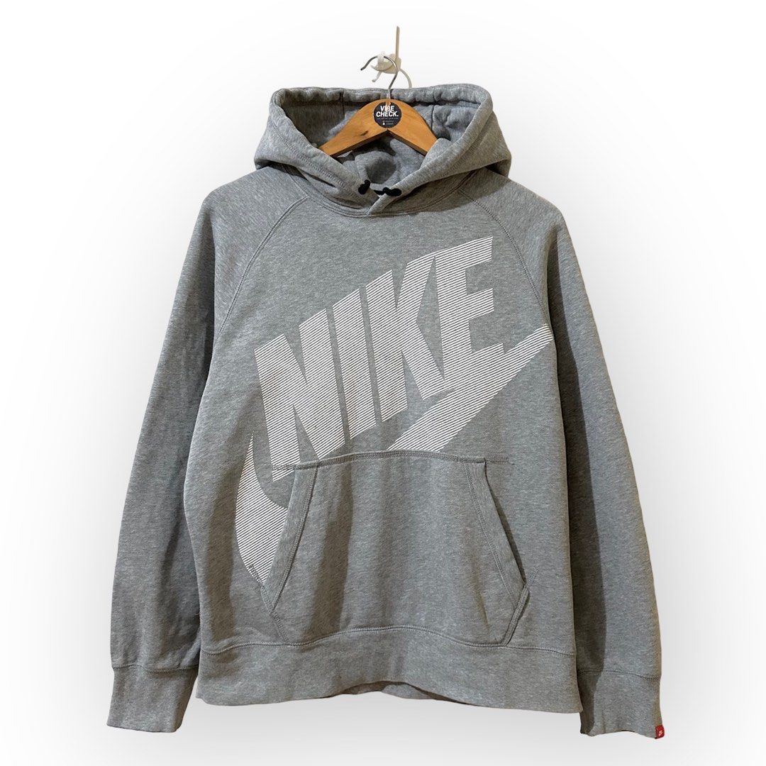 Grey nike 2025 hoodie big logo