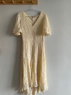 Off white lace midi dress