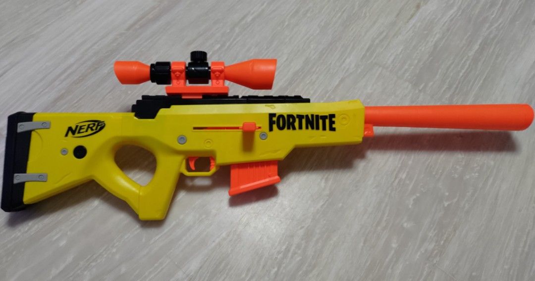 FORTNITE Nerf Gun Yellow Sniper Rifle With Scope And Magazine