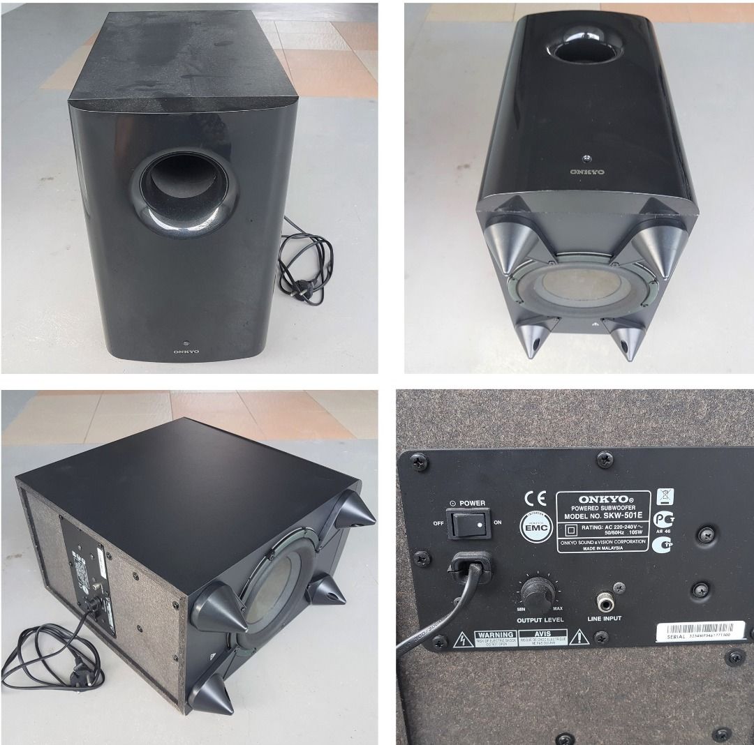 Onkyo Powered SubWoofer, Model SKW501E, 150 watts, Active Subwoofer