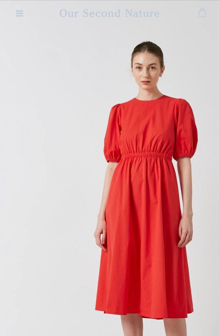 Red cotton best sale midi dress
