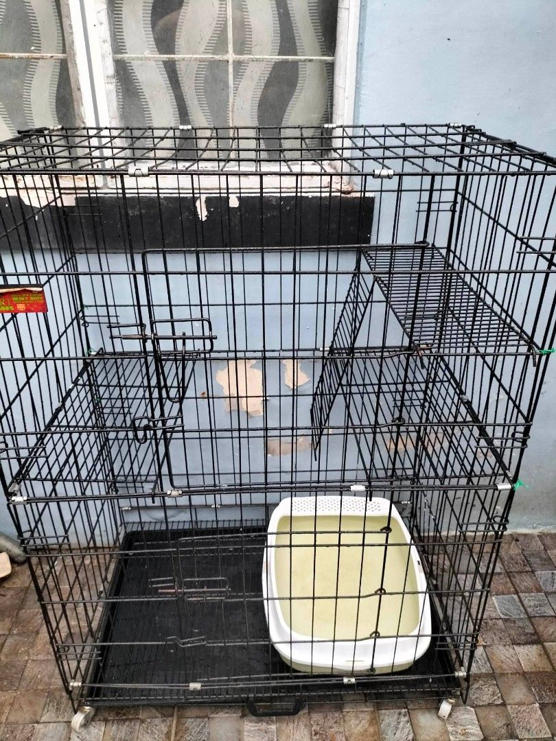 Pet Cage with Cat Poop Tray, Pet Supplies, Homes & Other Pet ...