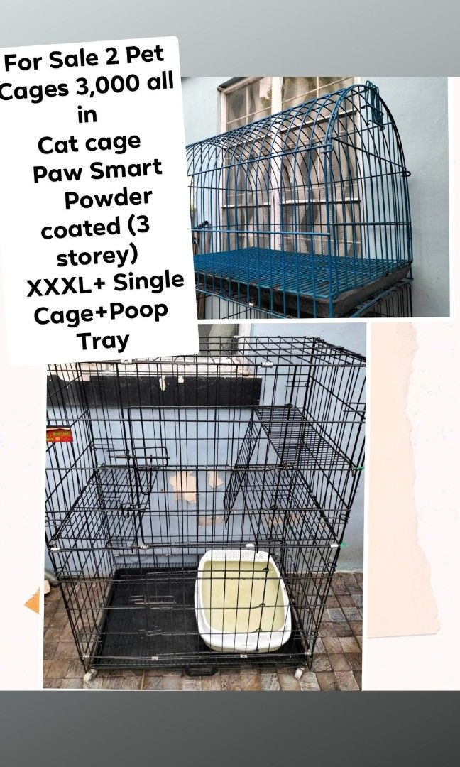 Pet Cage with Cat Poop Tray, Pet Supplies, Homes & Other Pet ...