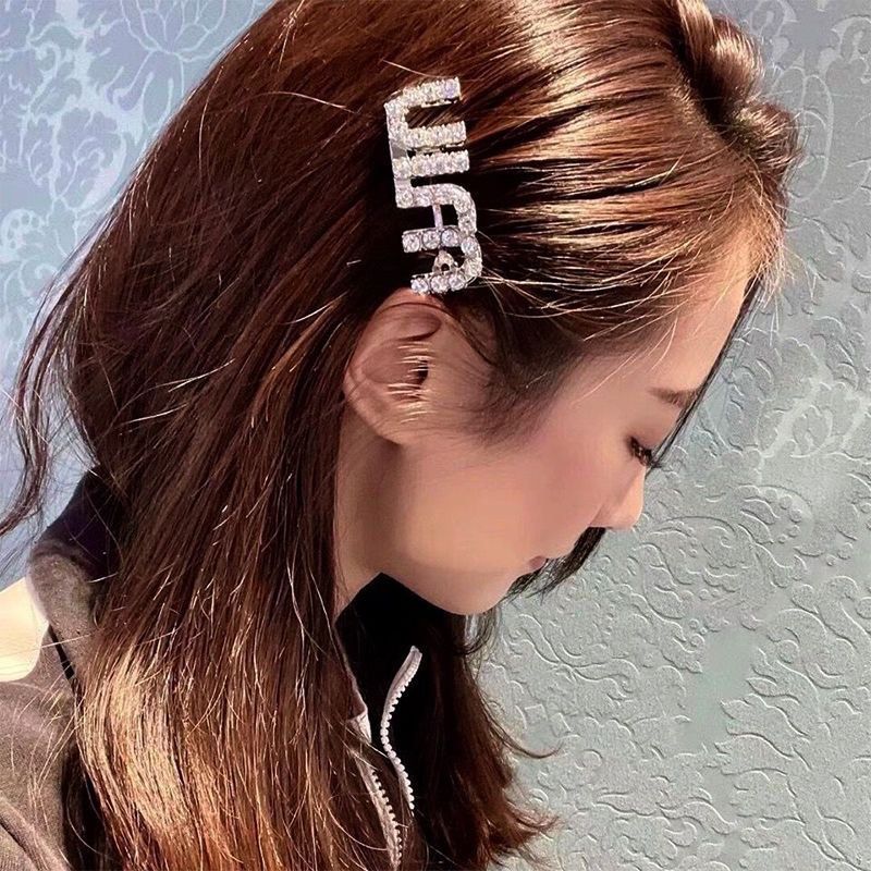 Pre order: High-end diamond hair clip like miumiu hair accessories