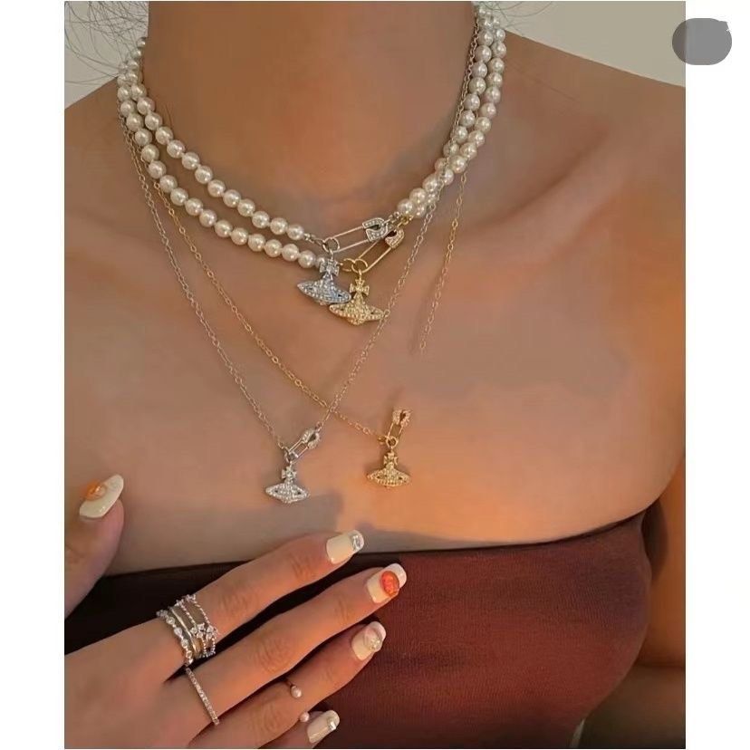 Vivienne Westwood Crystal-orb Pearl Necklace in Natural | Lyst